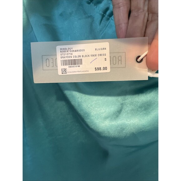 Robertson + Rodeo Brayden Color Block, Maxi Dress, Blue &Green Sz Small, NWT - Picture 3 of 7